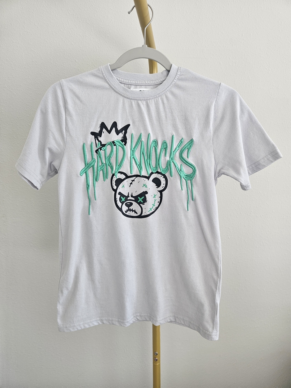 Hard Knocks Gray Graphic Tee for Kids - Green Accent